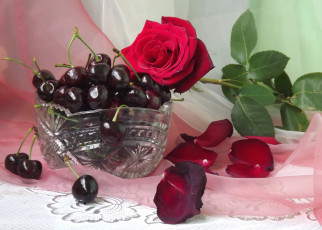Картинка еда вишня +черешня роза черешня