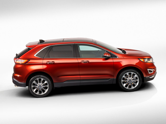 Обои картинки фото автомобили, ford, 2015г, красный, edge, titanium