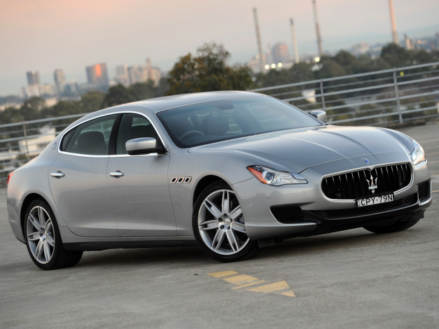 Обои картинки фото автомобили, maserati, серый, 2014г, au-spec, quattroporte