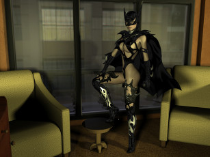 Картинка 3д+графика фантазия+ fantasy кресла супермен фон взгляд девушка