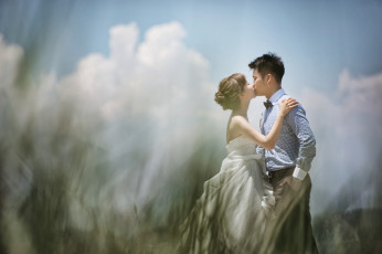 Картинка разное мужчина+женщина пара любовь парень девушка свадьба невеста жених небо поле