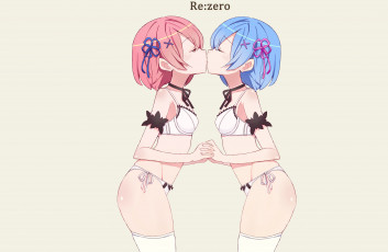 Картинка аниме re +zero+kara+hajimeru+isekai+seikatsu девочки