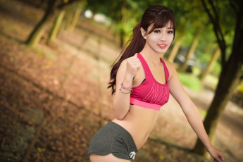 Картинка девушки -unsort+ азиатки костюм прогулка спорт девушка хобби