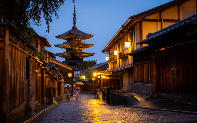 Обои картинки фото города, киото , япония, киото, японские, yasaka, pagoda, улица, азия