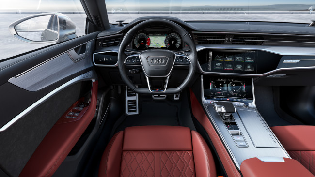 Обои картинки фото audi s7 sportback tdi, автомобили, спидометры, торпедо, салон, руль