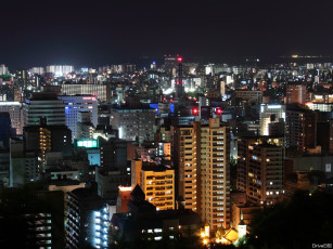 Картинка города огни ночного ночной город kagoshima+city japan