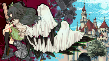 Картинка аниме touhou девушка крылья дворец