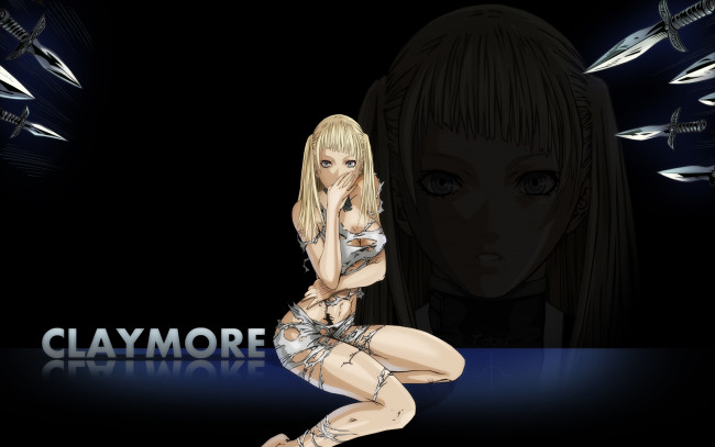 Обои картинки фото аниме, claymore, оружие, девушка