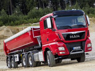 Картинка автомобили man 6x4 2014г красный 33-520 tgx