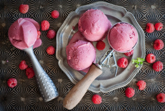 Картинка еда мороженое +десерты ягоды малина