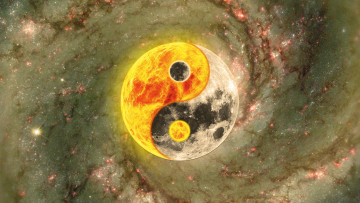 Картинка 3д+графика инь-Янь+ yin+yang инь-янь