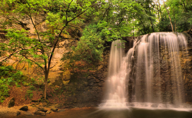 Обои картинки фото природа, водопады, скалы, река, водопад