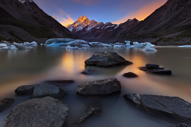 Обои картинки фото природа, горы, mount, cook, новая, зеландия, national, park