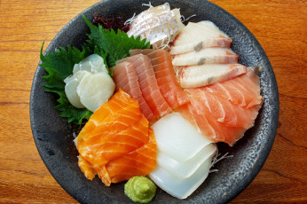 Картинка еда рыба +морепродукты +суши +роллы зелень