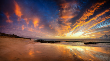 Картинка природа восходы закаты океан пляж закат песок скалы