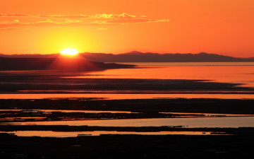 Картинка природа восходы закаты the great salt lake sunset закат пейзаж озеро