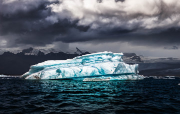 обоя природа, айсберги и ледники, айсберг, море, тучи