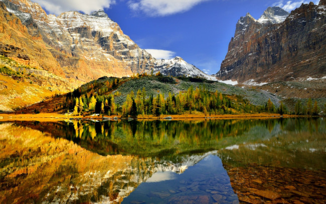Обои картинки фото природа, реки, озера, горы, отражение, озеро, скалы