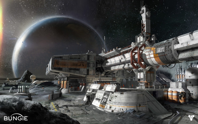 Обои картинки фото видео игры, destiny, космический, корабль, планета