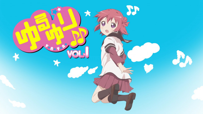 Обои картинки фото аниме, yuru yuri, фон, взгляд, девушка