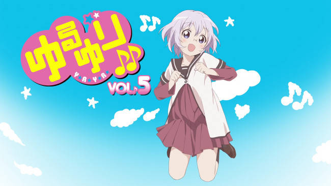 Обои картинки фото аниме, yuru yuri, взгляд, фон, девушка