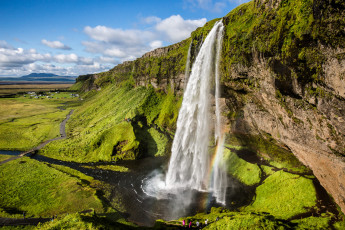 Картинка водопад+сельяландсфосс природа водопады исландия сельяландсфосс водопад