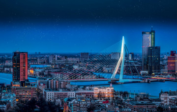 Картинка города -+панорамы здания мост водоем звезды
