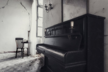 Картинка музыка -музыкальные+инструменты помещение бра стул пианино окно