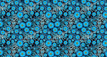 Картинка векторная+графика цветы+ flowers синий узор цветы