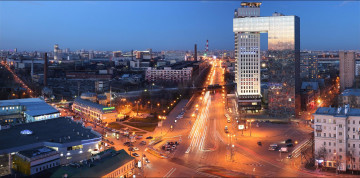 Картинка города москва+ россия москва площадь рогожская застава ночь огни город