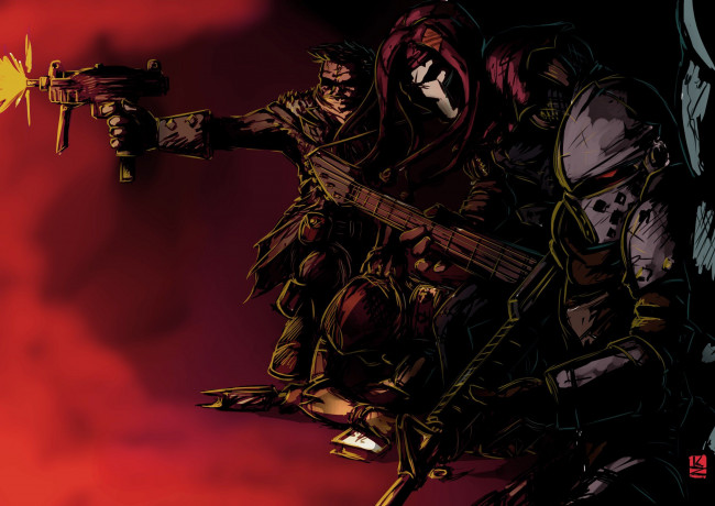 Обои картинки фото видео игры, darkest dungeon, персонажи, оружие, гитара