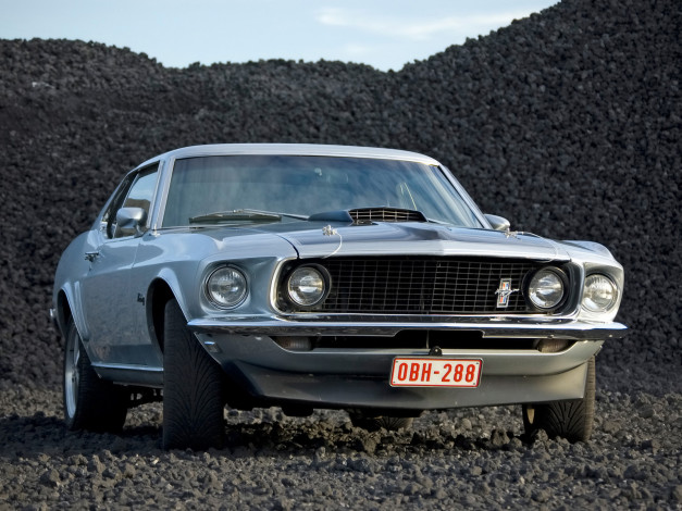Обои картинки фото 1969, ford, mustang, hardtop, автомобили