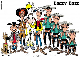 Картинка lucky luke мультфильмы