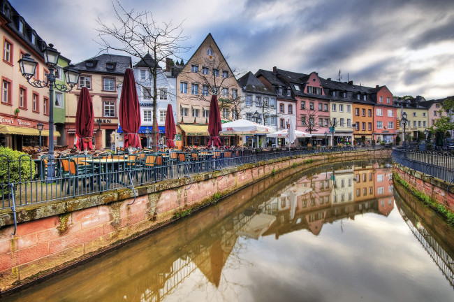 Обои картинки фото альштадт, германия, города, улицы, площади, набережные, дома, вода, канал, кафе