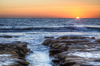 Картинка природа восходы закаты солнце океан вода волна