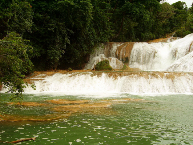 Обои картинки фото cascadas, de, agua, azul, mexica, природа, водопады, водопад