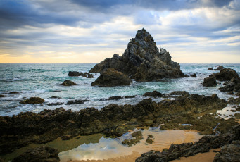 Картинка природа побережье скалы пляж океан