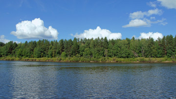 Картинка ветлуга природа реки озера лес облака река