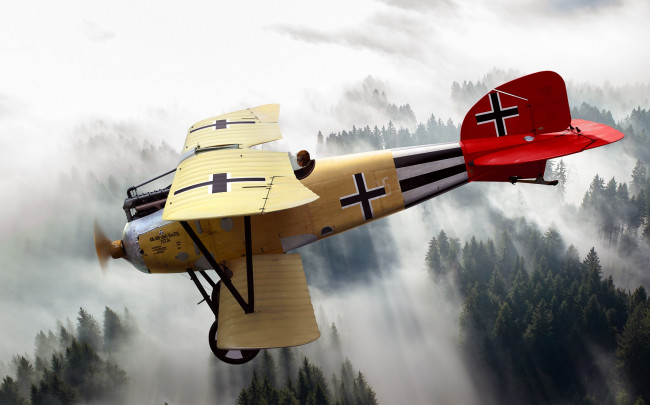 Обои картинки фото albatros d, iii oeffag 253, авиация, 3д, рисованые, v-graphic, рисунок, самолет, небо