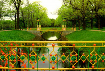 Картинка природа парк мостики ручей аллеи