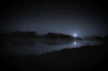 Картинка природа реки озера река ночь луна деревья
