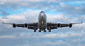 обоя boeing 747, авиация, пассажирские самолёты, авиалайнер