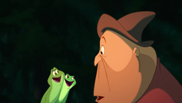 обоя мультфильмы, the princess and the frog, человек, бандит, лицо, лягушка
