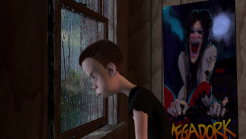Картинка мультфильмы toy+story мальчик плакат капли дождь окно