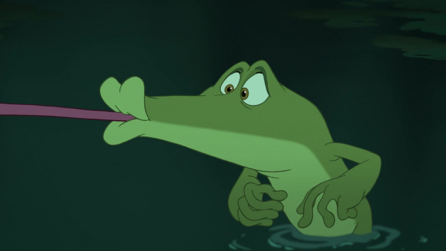 Обои картинки фото мультфильмы, the princess and the frog, лягушка, водоем