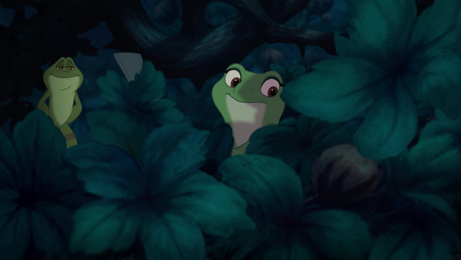 Обои картинки фото мультфильмы, the princess and the frog, растение, голова, лягушка