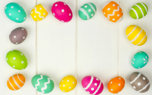Обои картинки фото праздничные, пасха, яйца, colorful, holiday, eggs, easter, spring, wood, happy, весна