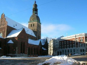 Картинка рига домская площадь города латвия