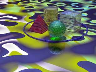 Картинка 3д графика modeling моделирование шар куб цилиндр триугольник