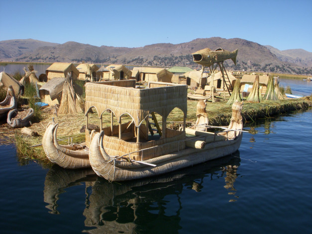 Обои картинки фото floating, islands, puno, peru, корабли, другое, перу